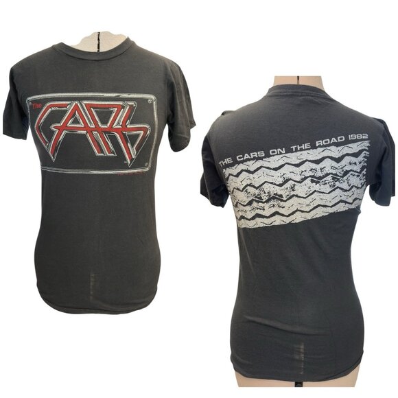 Authentic Vintage The Cars Shirt On The Road Tour 1982 Black Red Single Stitch